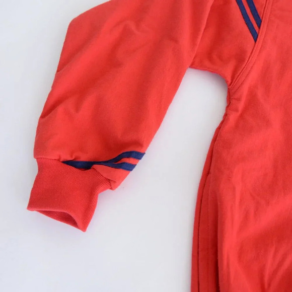 Vintage 90's  Windswept Red Navy Quarter Zip Double Lined Cotton Blend Sweater M - Picture 8 of 10